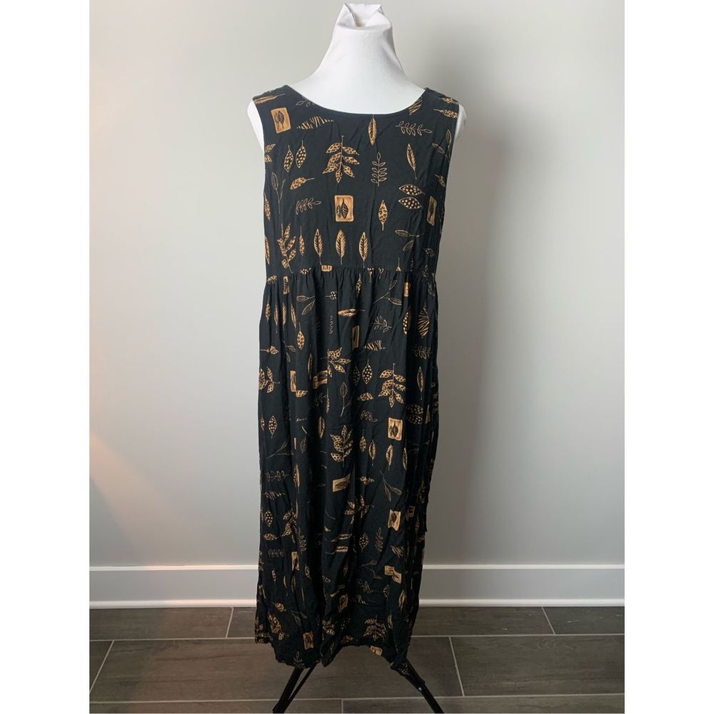 Vintage Leaf Print Maxi